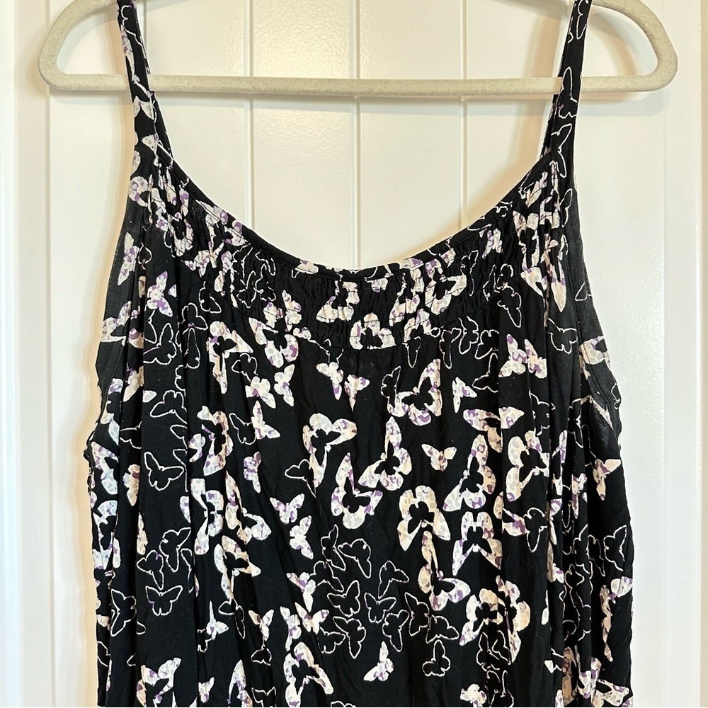 Strappy floral mini dress sleeveless swing flowy flattering women’s XL - Picture 2 of 7